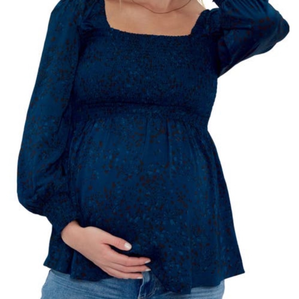 Ingrid & Isabel Smocked Neck Maternity Blouse